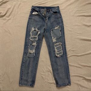Ripped High-Waisted Jeans